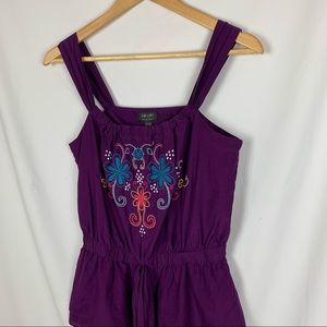 Nicole by Nicole Miller Silk Embroidered Tank Sz S